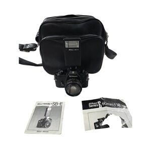 Nikon EM 35mm SLR Film Camera with 50mm f1.8 Lens SB-E Flash and Bag Bundle